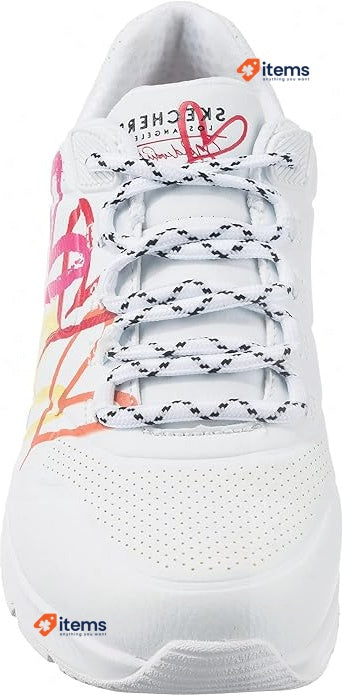 Skechers Women s Uno 2 Floating Love Sneaker White, Heart Print, Size 8UK, 41EU