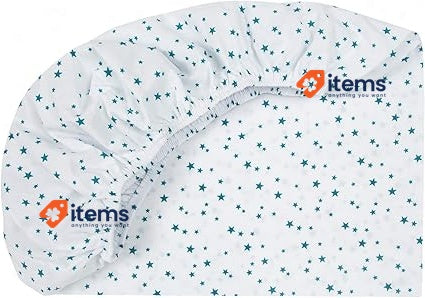 Flyideas 3 Pcs Set 2 Cot Fitted Sheets & 1 Waterproof Mattress Protector Cosmos