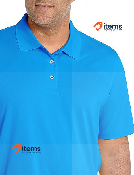 Amazon Essentials Men's Regular - Fit Quick Dry Golf Polo Shirt Large Blue Short