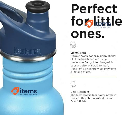 Klean Kanteen Kid s Kid Classic Narrow 12oz W/Kid Sport Cap Hawaian Ocean 355 ml