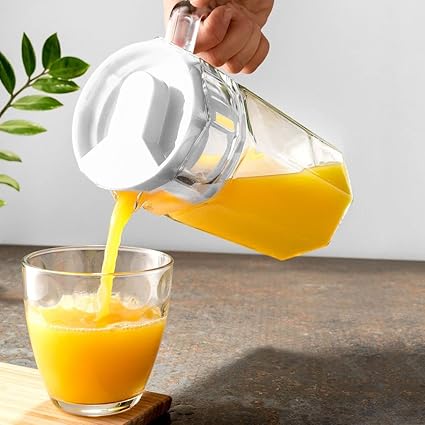 VILDE Glass Carafe with Lid and Spout, 1.5 litres Transparent