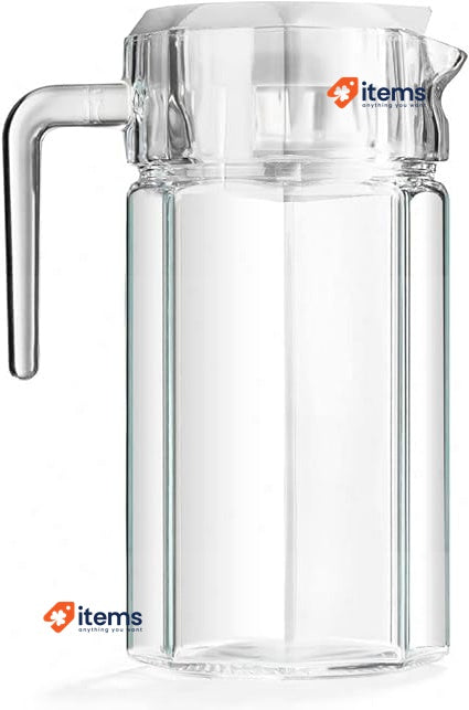 VILDE Glass Carafe With Lid And Spout, 1.5 Litres Transparent Jug Water