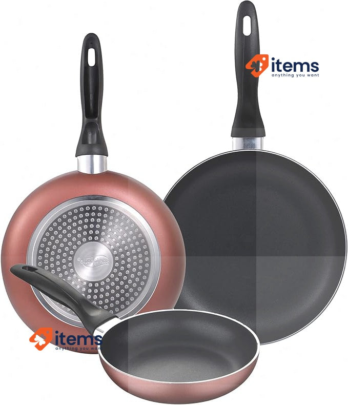 San Ignacio Set of 3 Frying Pans Ø16/20/24 cm, Pressed Aluminium Induction