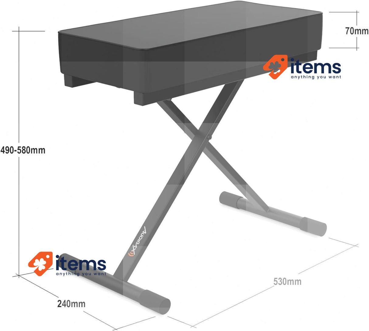 Audibax KB150 - Stool For Piano Or Keyboard Kb15 Banco Plegable Para Teclado