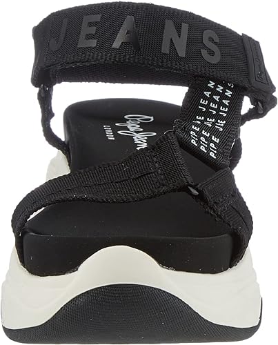 Pepe Jeans Women's Grub Logo Fisherman Slip On Sandal Black, Size 6 UK (41 EU)