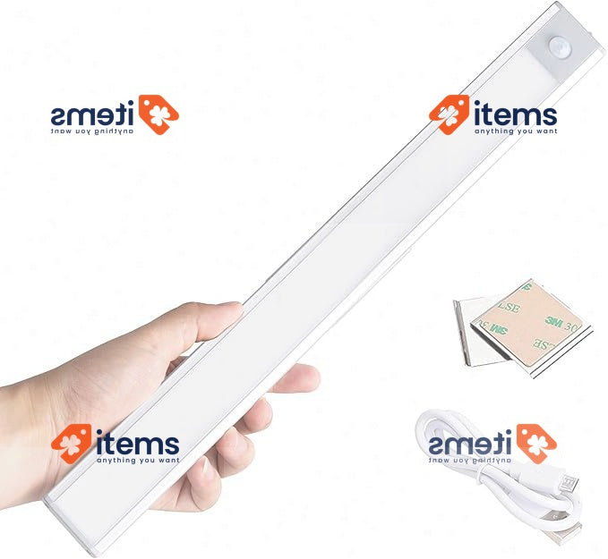 GRIFEMA Motion Sensor Light Indoor Magnetic USB Rechargeable Silver