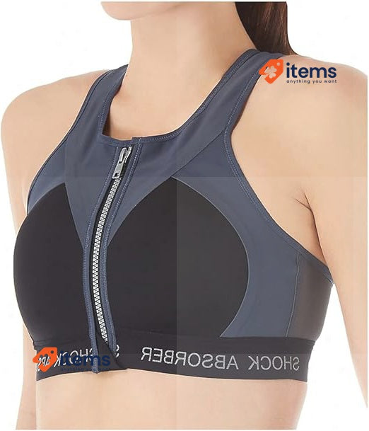 Champion Shock Absorber S09CG Infinity Power Bra 38D (85D) Black/Blue Women S UK