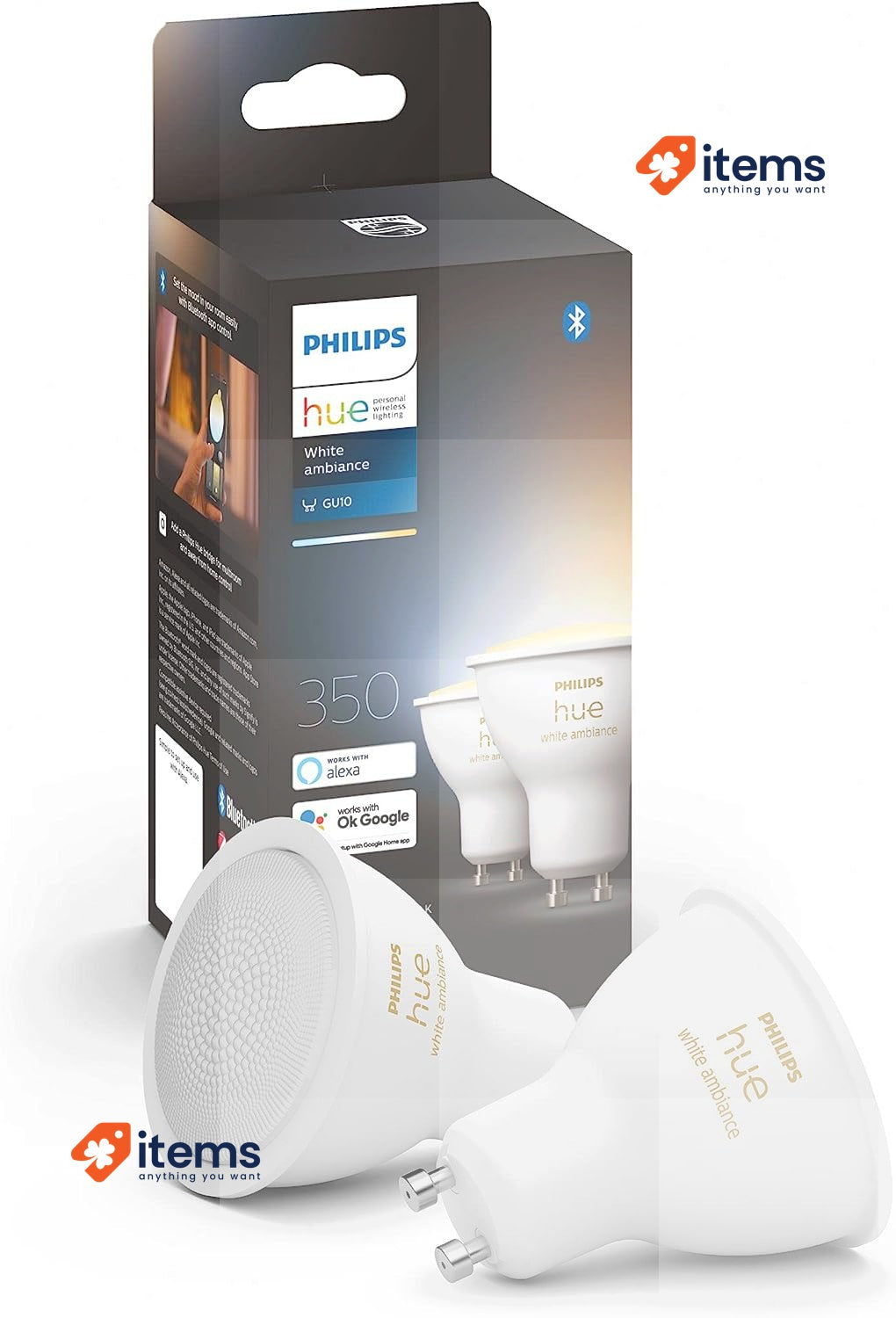 Philips Hue White Smart Light Bulb GU10 Ambiance 2 Spot Bluetooth Works Alexa