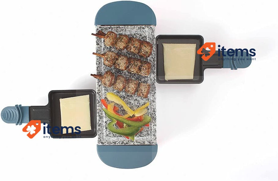 Livoo DOC156BS Raclette Machine for 2 People, Stone, Blue