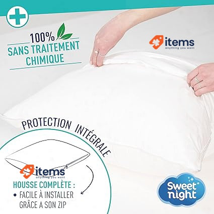 Sweetnight - Pillow Protector 65 X Cm White Bed Bug Anti Dust Mite Full Cover No