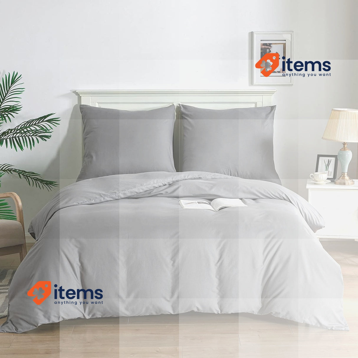 Good Nite Bed Linen Set 90g Grey Piece Bedding Cm Pillowcases Breathable 200 cm