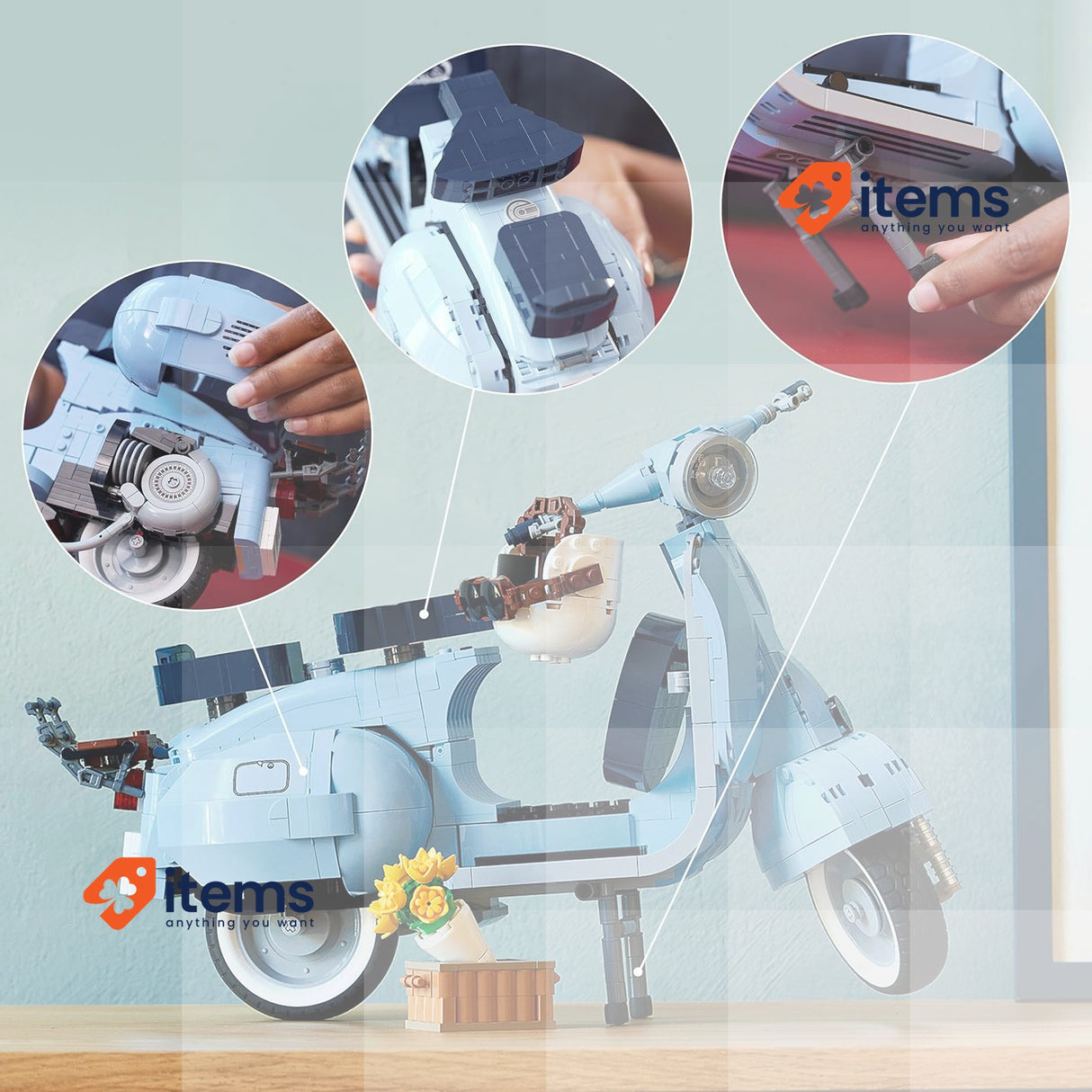 LEGO 10298 Vespa Scooter Building Kit LEGO Icons 125 Vintage Italian Iconic Gift