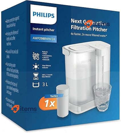 Philips Instant Water Filter Pitcher (3L) – Clean & Great-Tasting Water