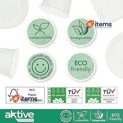 Aktive 71347 - Procos Eco Friendly And Biodegradable Disposable DINnerware Set