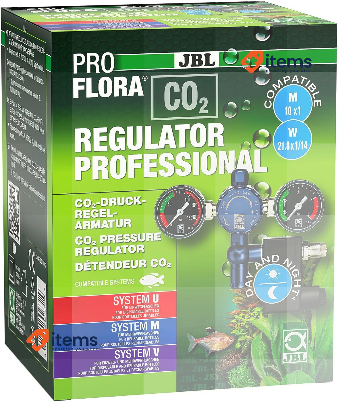 JBL PROFLORA CO2 Regulator Professional, Pressure Control Fitting for CO2