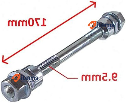 Cyclingcolors REAR WHEEL AXLE 3/8 Inch X 170mm Bicycle UNIVERSAL - 170 MM