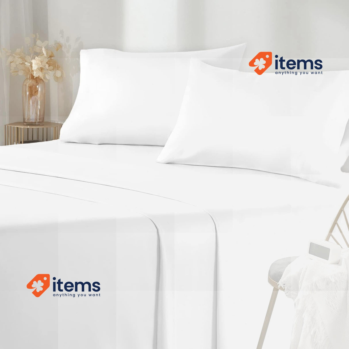 Poligino Double Bed Sheets 150 4-Piece White