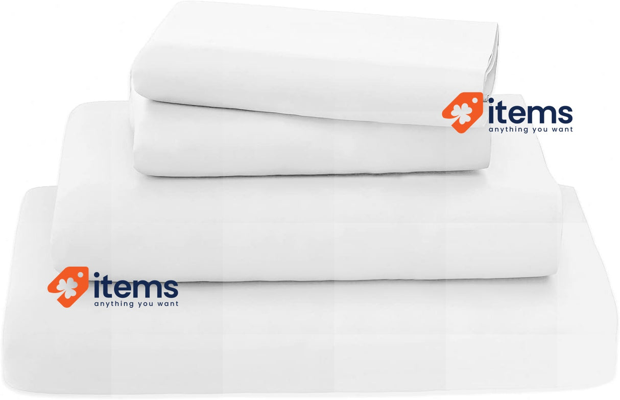 Poligino Double Bed Sheets 150 4-Piece White