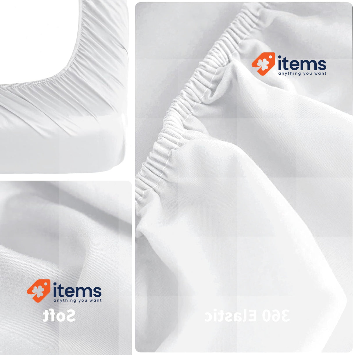 Poligino Double Bed Sheets 150 4-Piece White