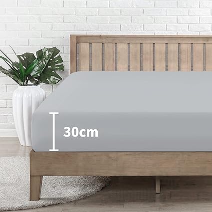 Polygino Bed Sheet Cover 4 Piece 50x80 Case Sheet-135-135x190/200 cm Grey Claro