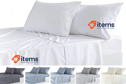 Todocama - Set Of 4 Foot Sheets White 135 Piece Bedding Fitted Sheet Top 80 cm