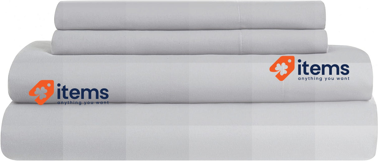 Todocama 4 Piece Bedding Set, Fitted Sheet, Flat Sheet, 2 Pillowcases