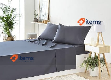 Todocama Bed Sheets Cama 150 - 150x190/200 Cm, Dark Grey 4 Piece Bedding 80 cm