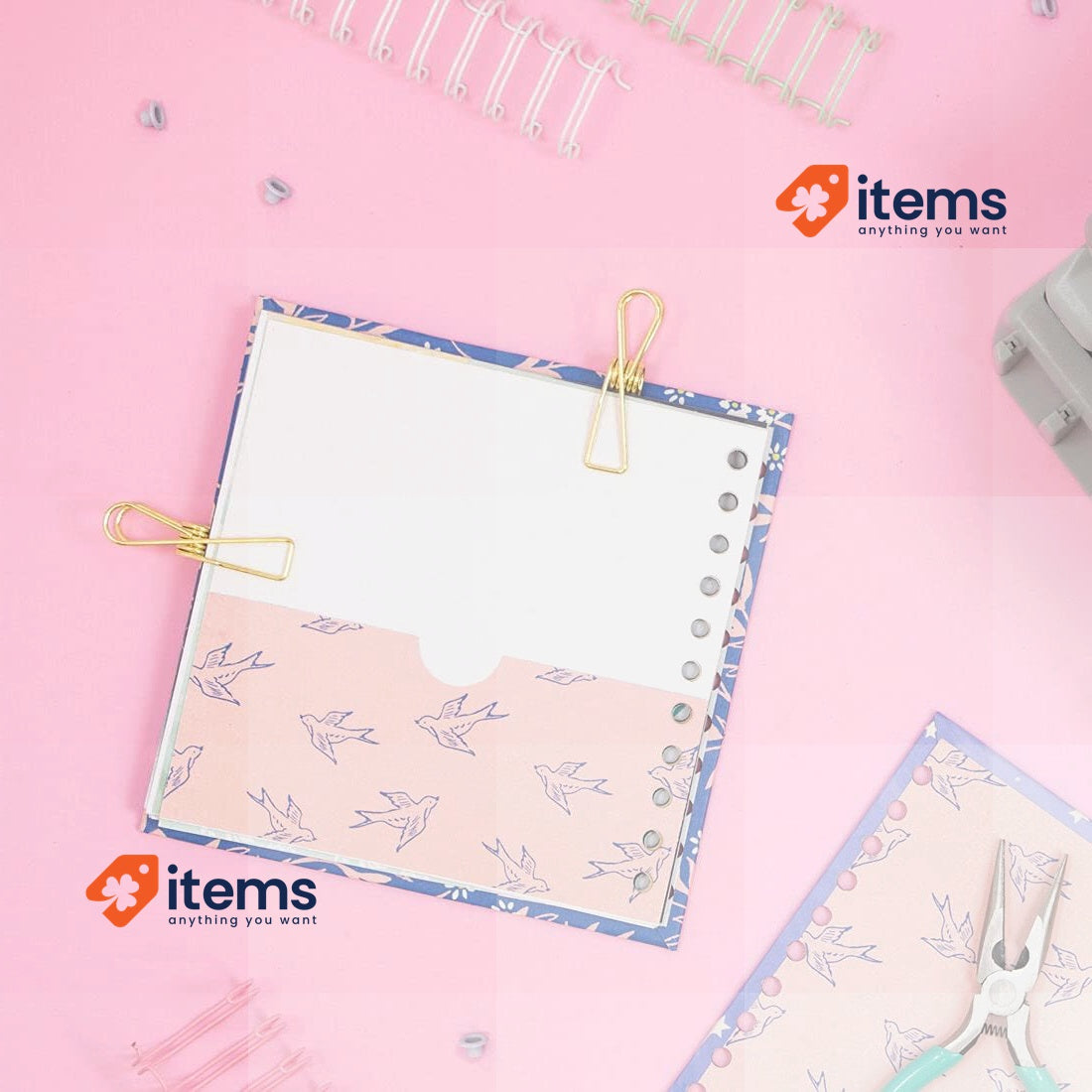 Craftelier - Kit of 2 Double Ring Spirals for Binding, 30.5 cm Baby Pink