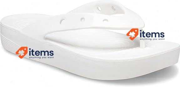 Crocs Classic Platform Flip Flops White Size UK 4 EU 37 Women S W Clog Women's