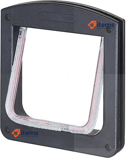 Relaxdays Pet Door, Magnetic, Lockable, H x D 22x20 cm, Black