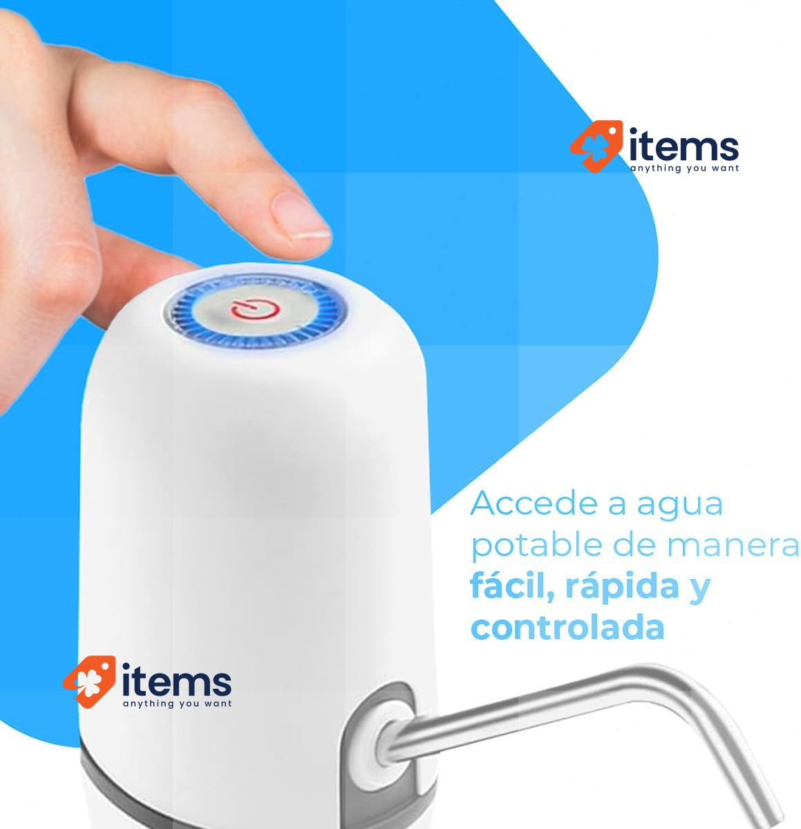 NK Automatic Water Dispenser - USB Charger, Steel Dispenser BPA Free White