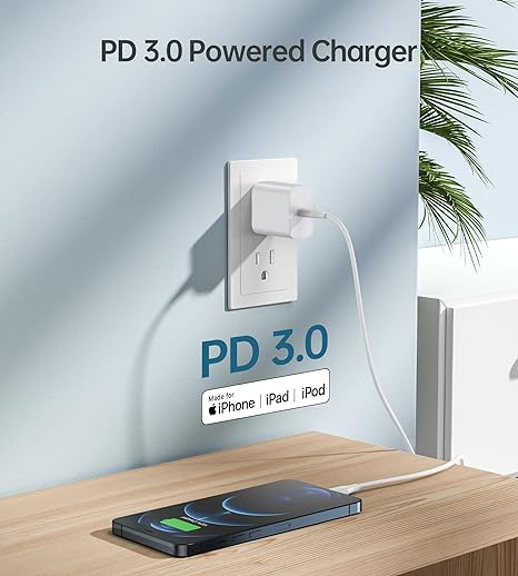 2 Pack USB C Adapter 20W Compatible with iPhone AirPods Samsung Galaxy USB C