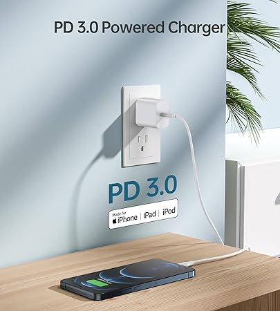 20W 2-Pack USB C Adapter, Compatible for iPhone 15/15 Pro/15Pro MAX