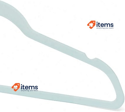 Amazon Basics Slim, Velvet Non - Slip Clothes Hangers 50 Pack Mint Green/Silver