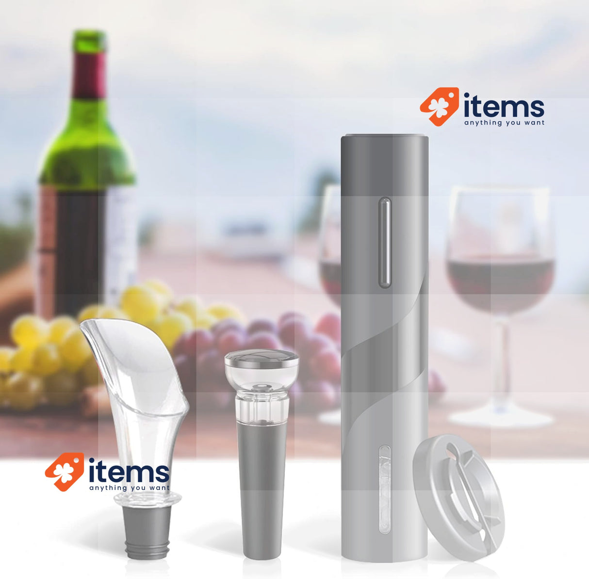 EBUYFIRE Electric Wine Bottle Opener Set, Wireless Electric Corkscrew Black