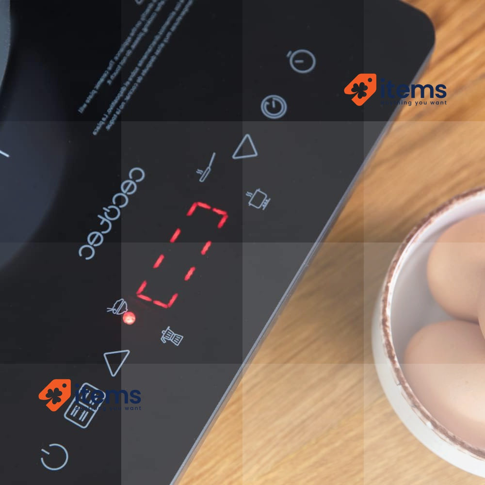 Cecotec Crystal Onyx Induction Hob Cecotec Full 2000 W 28 cm Portable Enamelled