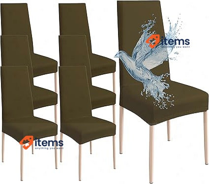 Polygino 6 Chair Cover Set Easy to Clean Brown Poligino Poligino 6 6 Piece Room