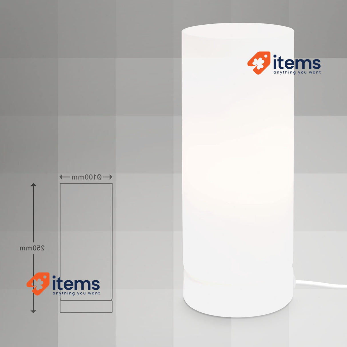 Briloner Leuchten Table Lamp with Cable Switch, 1 x E14, Max. 25 W, White 250 mm