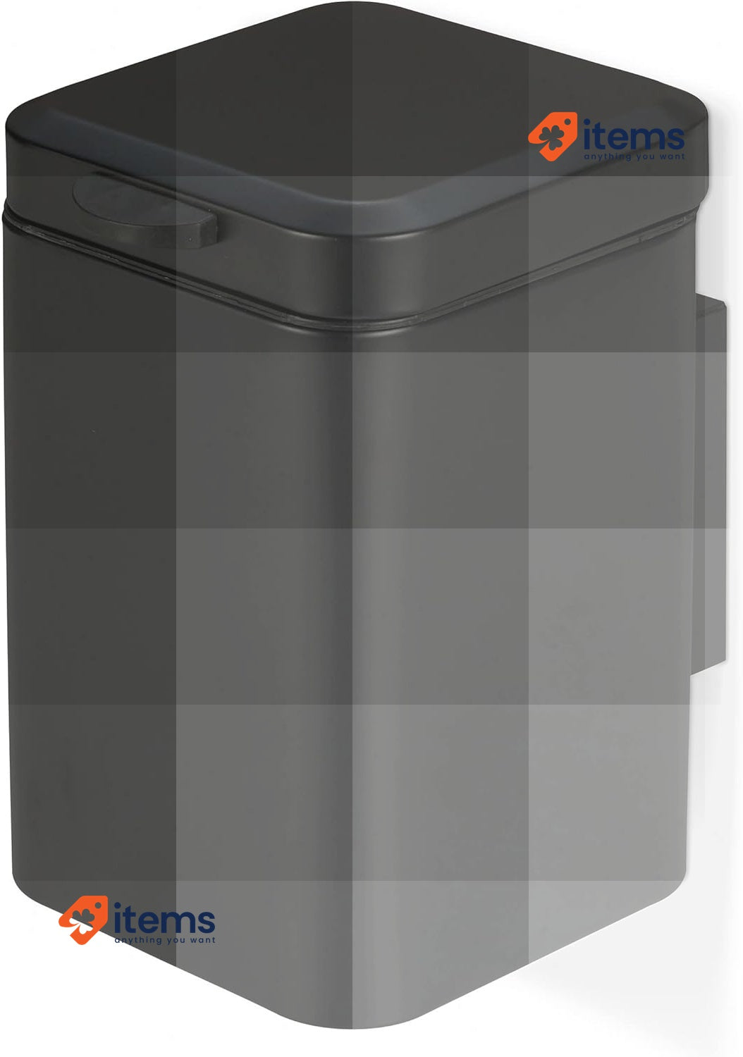 Relaxdays Wall Mounted Bathroom Bin, 3 L, Drop-Down Black, 24 x 16 x 22 cm
