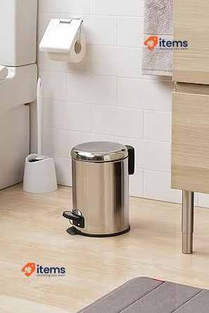 TATAY Bathroom Trash Bin with Stainless Steel Pedal, 3L Capacity
