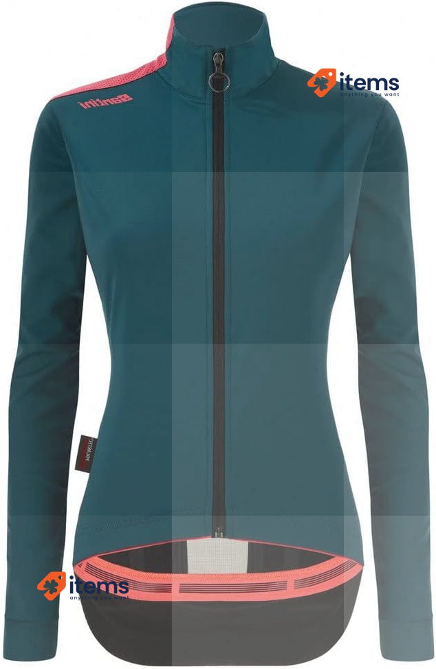 Santini Women's Sport Vega Multi - Winter Jacket Synthetic Unique Large Teal