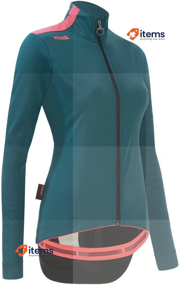 Santini Women's Sport Vega Multi - Winter Jacket Synthetic Unique Large Teal