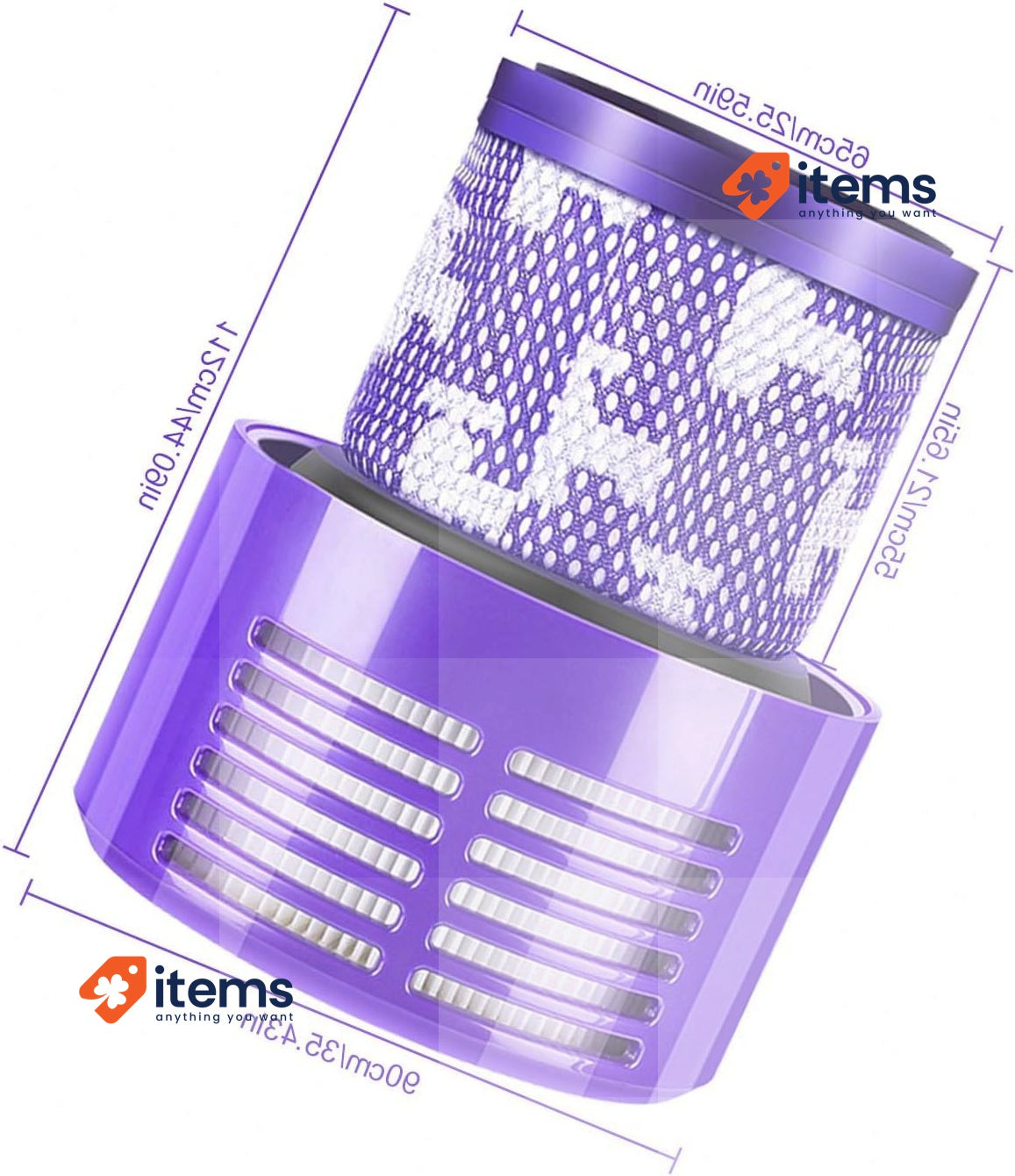 VIEWALL Dyson V10 Filter Pack of 2, Vacuum Cleaner Washable Filter