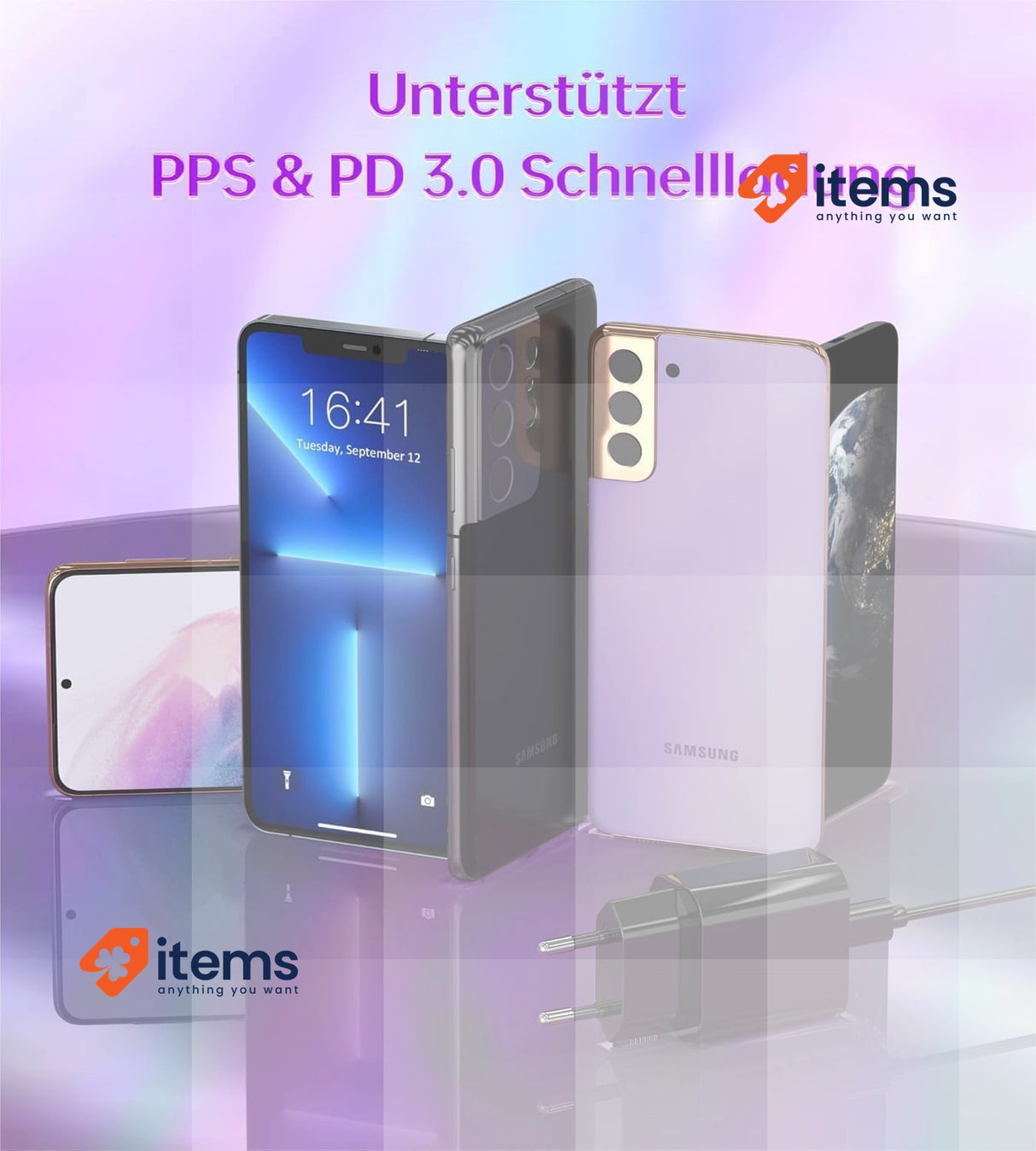 DEESOOCO 25W USB C Charger USB C Power Supply,Fast Charger, Black