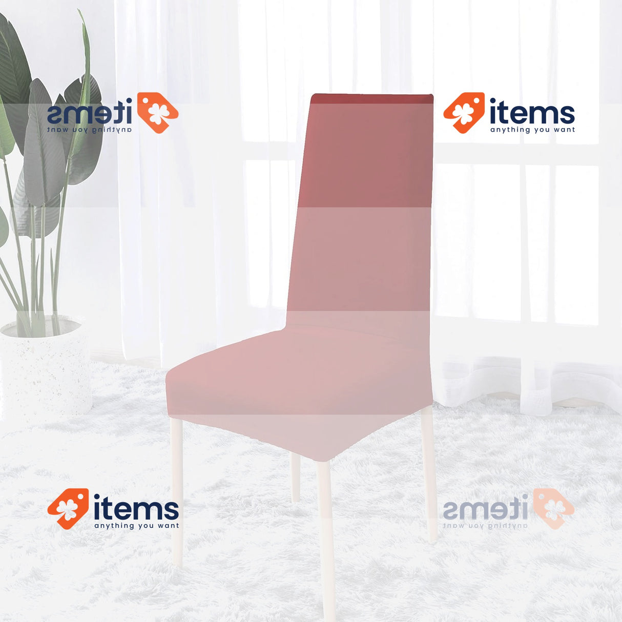 Poligino 6 Piece Waterproof Chair Cover Comfortable Burgunday