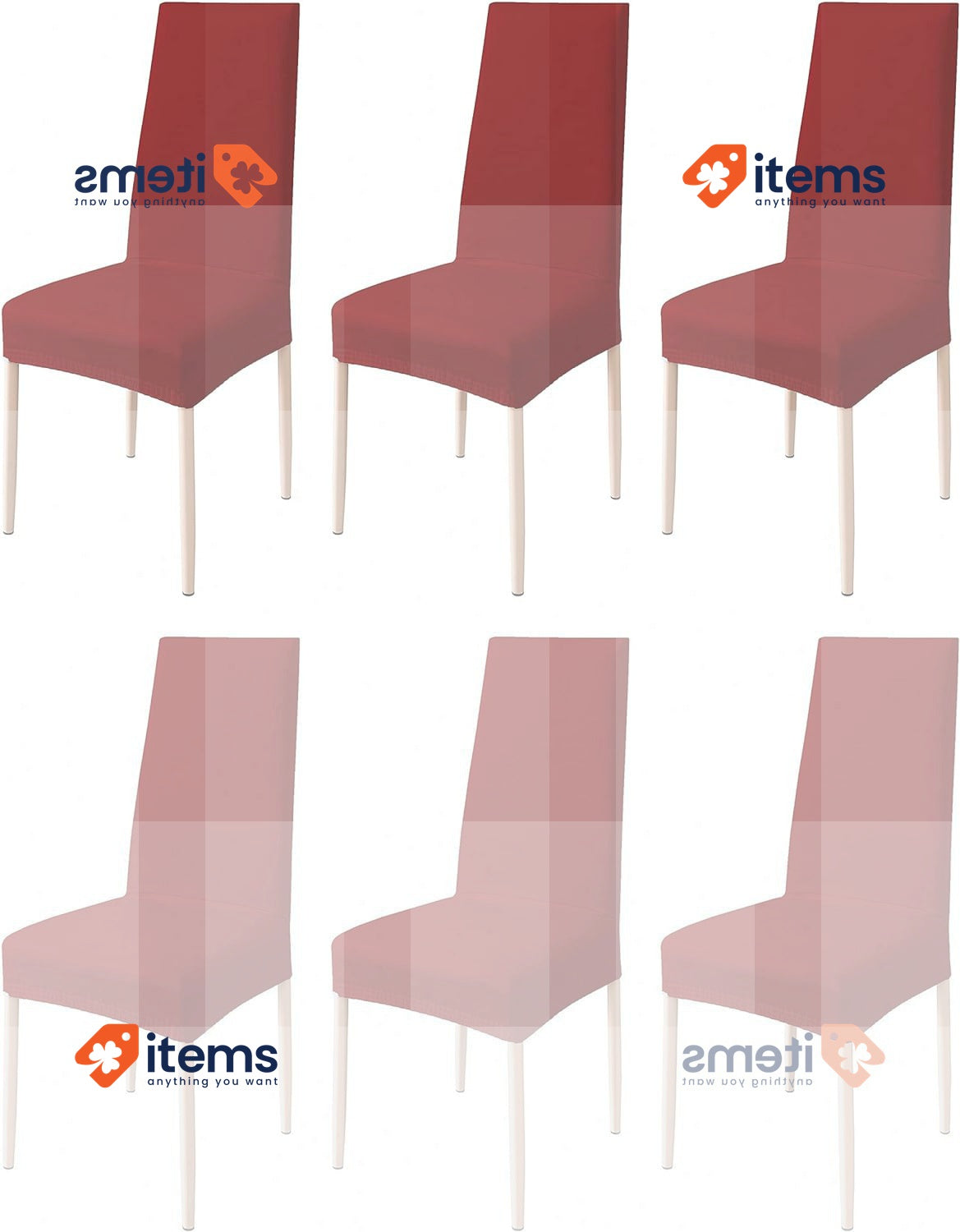 Poligino 6 Piece Waterproof Chair Cover Comfortable Burgunday