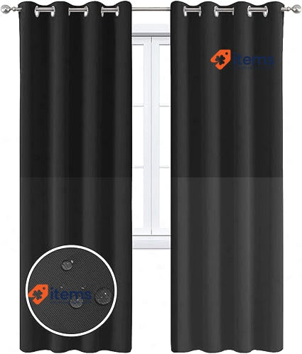 MAXIJIN Waterproof Blackout Curtains Heat Insulated Black Window Soft Room 2