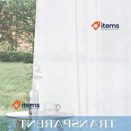 PONY DANCE Transparent White Curtains With Eyelets - Voile Curtain Drapes 243 W