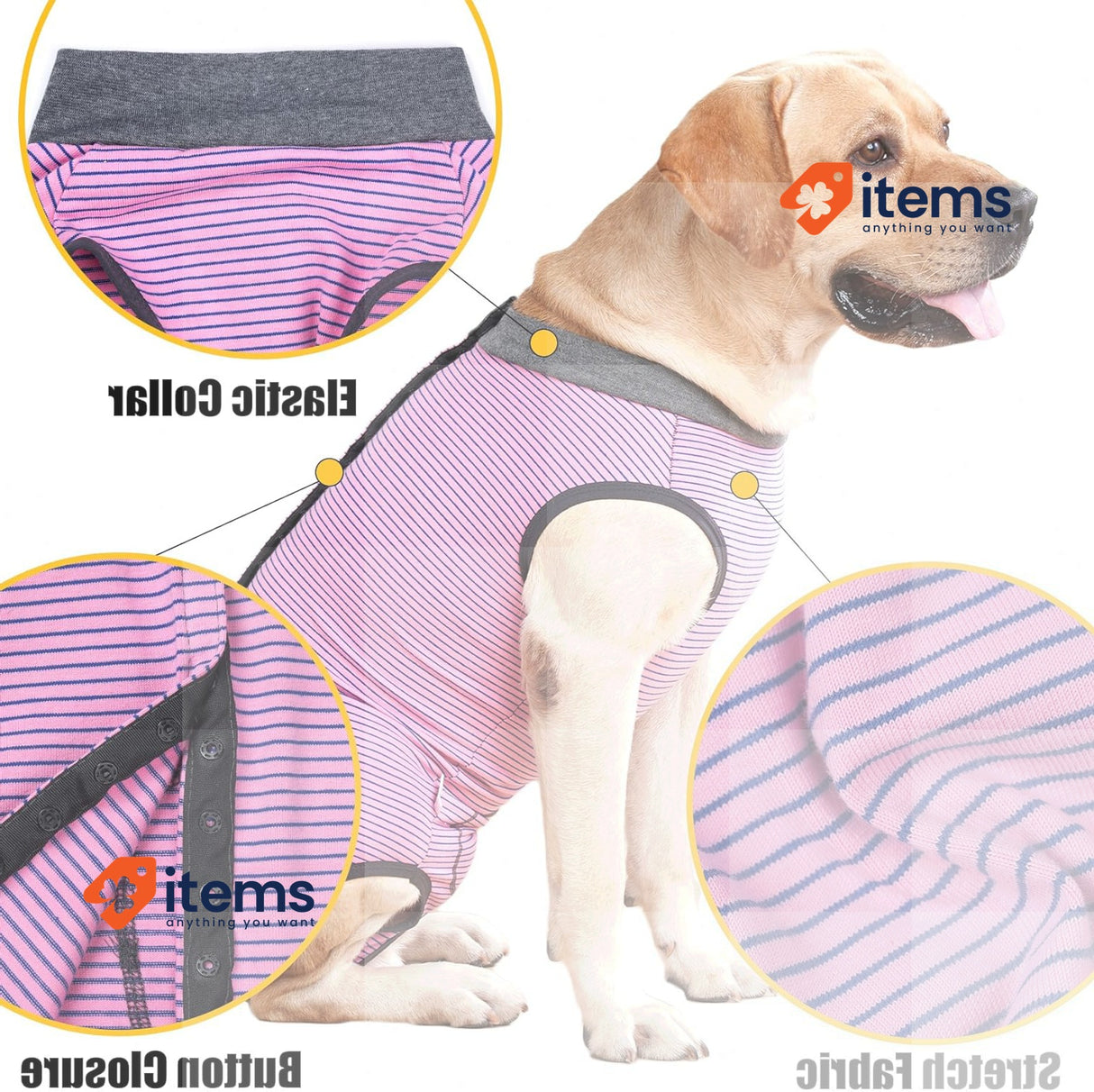 Dotoner Recovery Suit for Dogs Abdominal Wound Protector for Puppies Medical XL