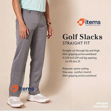 Amazon Essentials Men's Straight - Fit Stretch Golf Trousers Straight-Fit